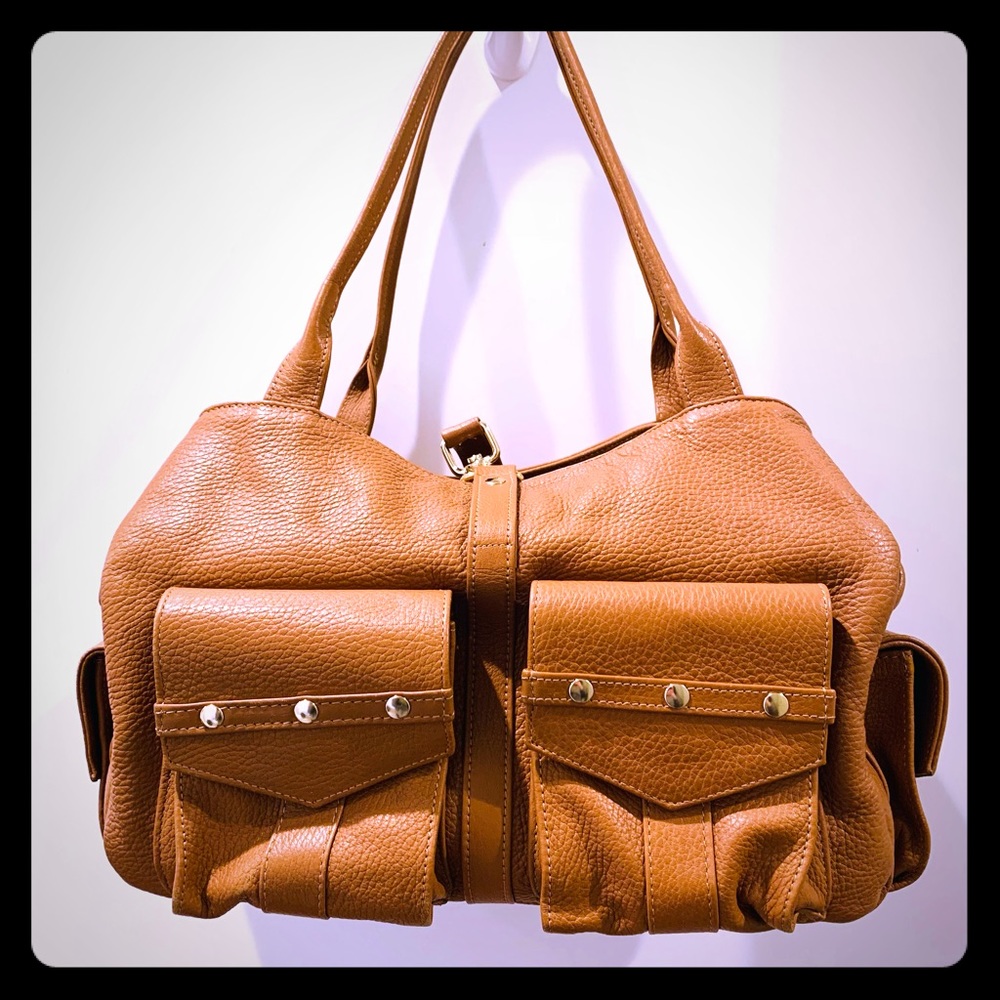 Botkier Caramel Tan Leather Satchel Handbag